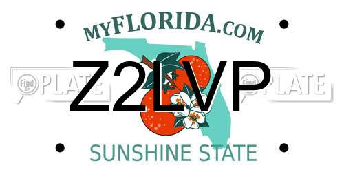 Z2LVP Florida License Plate