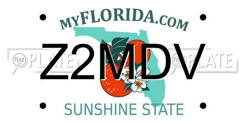 Z2MDV Florida License Plate