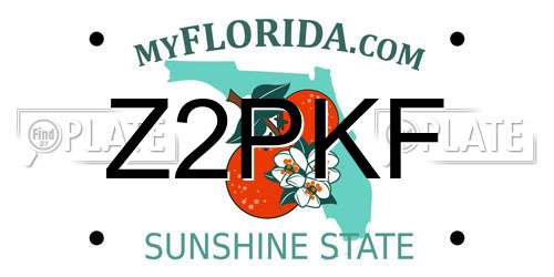 Z2PKF Florida License Plate