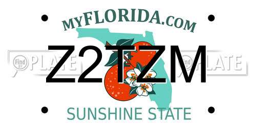 Z2TZM Florida License Plate