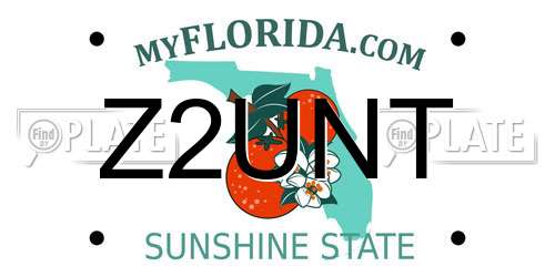 Z2UNT Florida License Plate