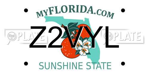 Z2VYL Florida License Plate