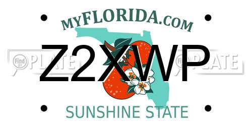 Z2XWP Florida License Plate