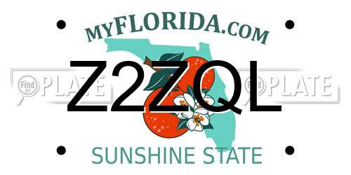 Z2ZQL Florida License Plate