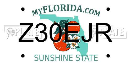 Z30EJR Florida License Plate