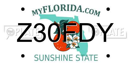 Z30FDY Florida License Plate
