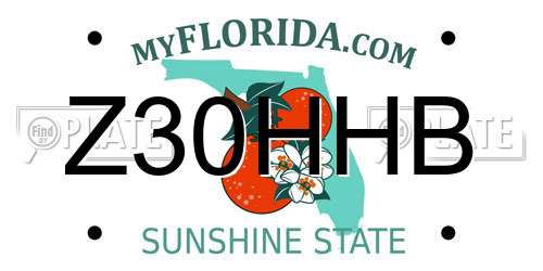 Z30HHB Florida License Plate