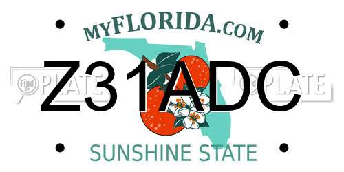 Z31ADC Florida License Plate