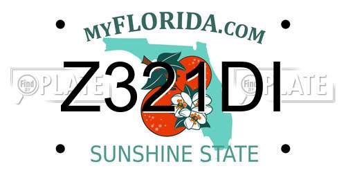 Z321DI Florida License Plate