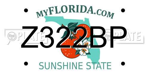 Z322BP Florida License Plate