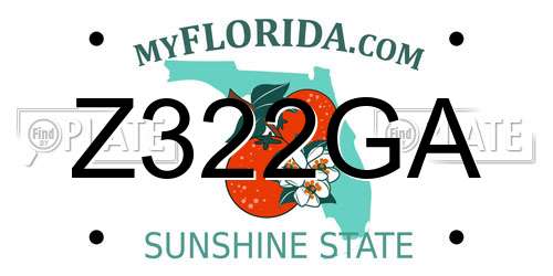 Z322GA Florida License Plate