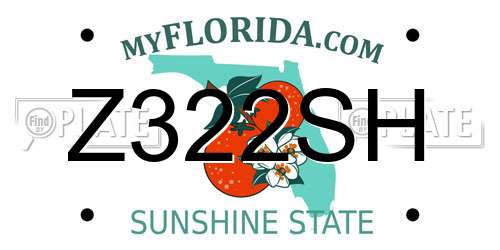 Z322SH Florida License Plate