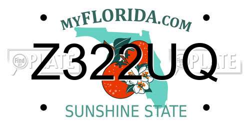 Z322UQ Florida License Plate