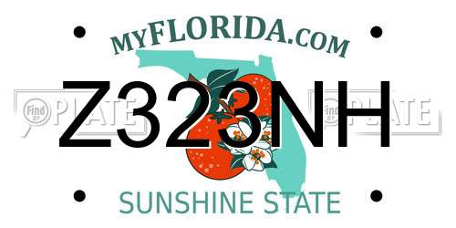 Z323NH Florida License Plate