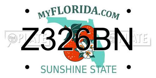 Z326BN Florida License Plate