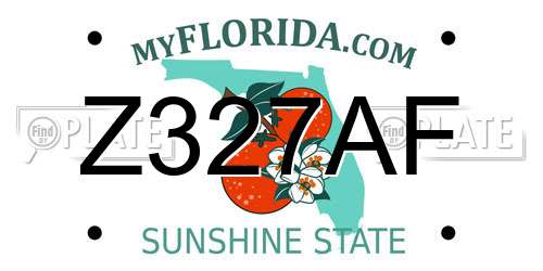 Z327AF Florida License Plate