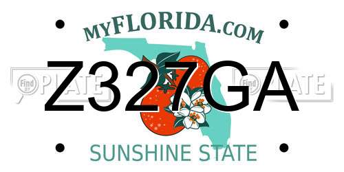 Z327GA Florida License Plate