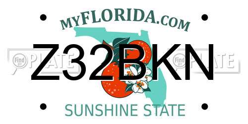 Z32BKN Florida License Plate
