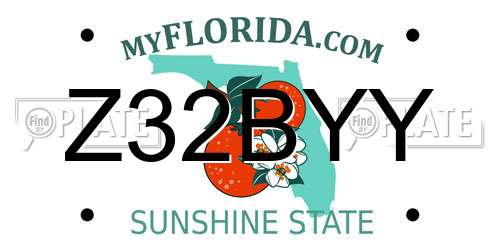 Z32BYY Florida License Plate