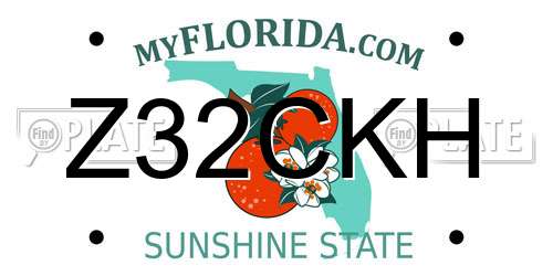Z32CKH Florida License Plate