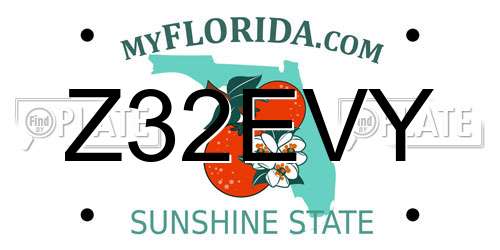 Z32EVY Florida License Plate