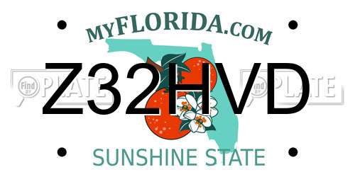 Z32HVD Florida License Plate