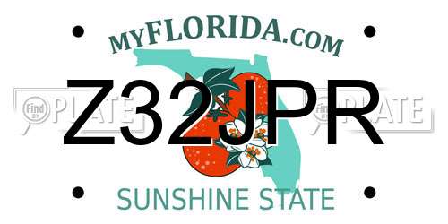 Z32JPR Florida License Plate