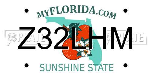 Z32LHM Florida License Plate