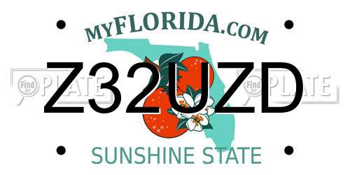 Z32UZD Florida License Plate