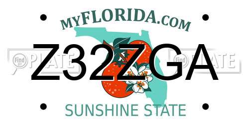 Z32ZGA Florida License Plate