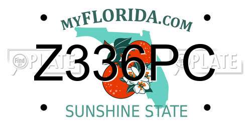Z336PC Florida License Plate