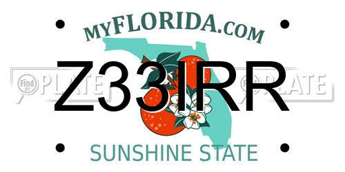 Z33IRR Florida License Plate