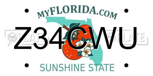 Z34CWU Florida License Plate