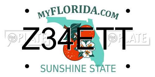 Z34ETT Florida License Plate