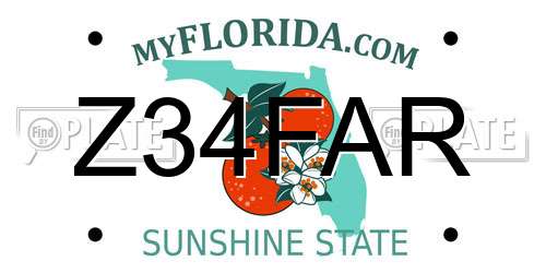 Z34FAR Florida License Plate