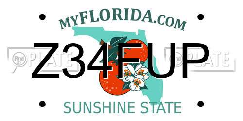 Z34FUP Florida License Plate