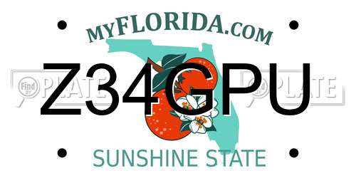 Z34GPU Florida License Plate