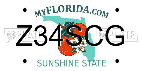 Z34SCG Florida License Plate