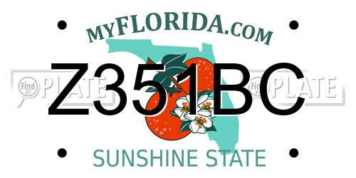 Z351BC Florida License Plate