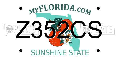 Z352CS Florida License Plate