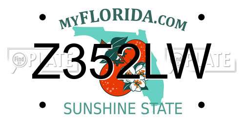 Z352LW Florida License Plate