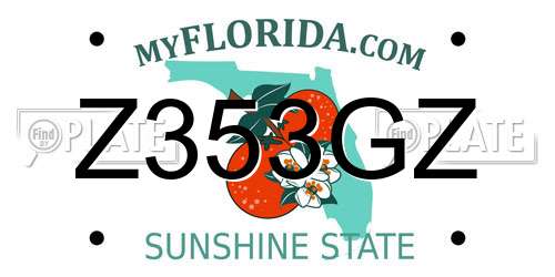 Z353GZ Florida License Plate
