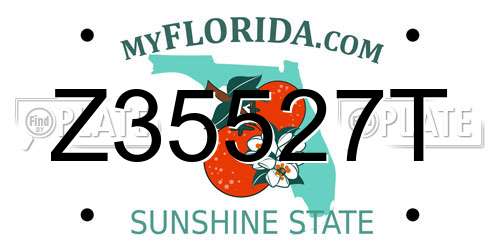 Z35527T Florida License Plate
