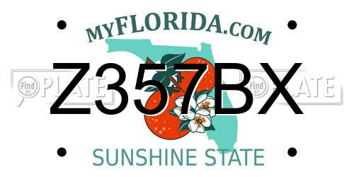 Z357BX Florida License Plate