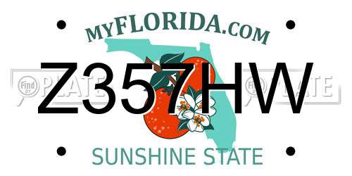 Z357HW Florida License Plate