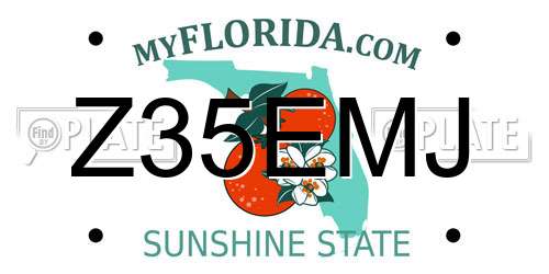 Z35EMJ Florida License Plate