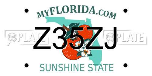 Z35ZJ Florida License Plate