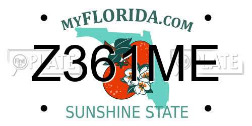 Z361ME Florida License Plate
