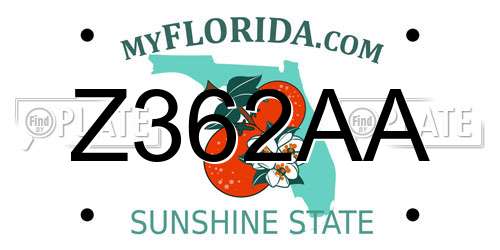 Z362AA Florida License Plate