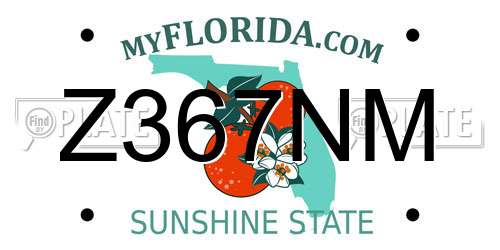 Z367NM Florida License Plate